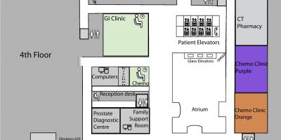 Kaart van Prinses Margaret Cancer Centre Toronto 4e verdieping