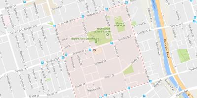 Kaart van Regent Park in Toronto