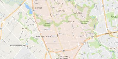Kaart van Rexdale buurt van Toronto