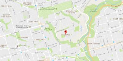 Kaart van Rosedale buurt van Toronto