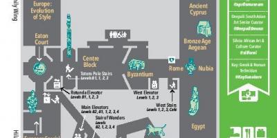 Kaart van het Royal Ontario Museum niveau 3