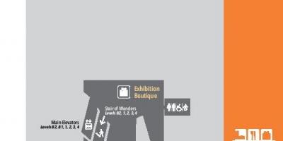 Kaart van het Royal Ontario Museum niveau B2