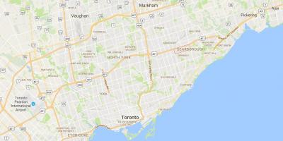 Kaart van Scarborough Centrum district van Toronto