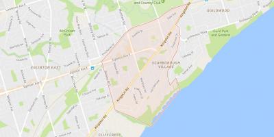 Kaart van Scarborough Dorp wijk van Toronto
