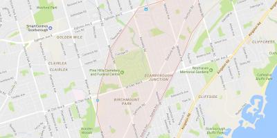 Kaart van Scarborough Knooppunt buurt van Toronto