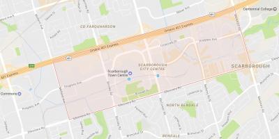 Kaart van Scarborough Stadscentrum wijk van Toronto