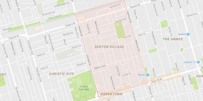 Kaart van Seaton Dorp wijk van Toronto