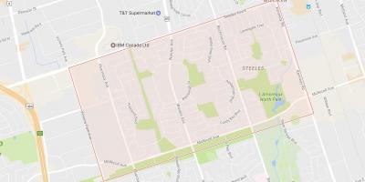 Kaart van Steeles buurt van Toronto