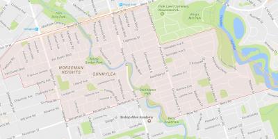 Kaart van Sunnylea buurt buurt van Toronto