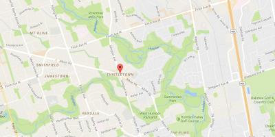 Kaart van Thistletownneighbourhood buurt van Toronto