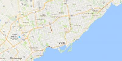 Kaart van Thorncliffe Park district van Toronto