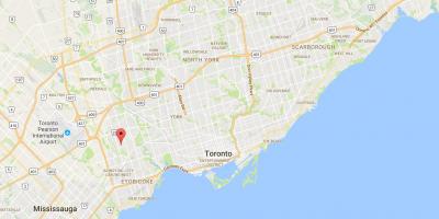 Kaart van Thorncrest Dorp district van Toronto
