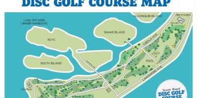 Kaart van Toronto Islands golf cursussen Toronto