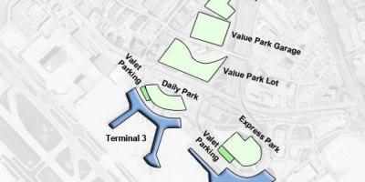 Kaart van Toronto luchthaven Pearson parkeergelegenheid