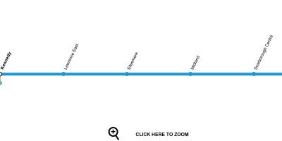Kaart van Toronto metro lijn 3 Scarborough RT