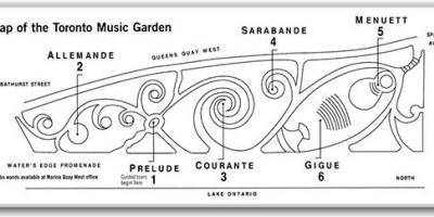 Kaart van Toronto Muziek Tuin