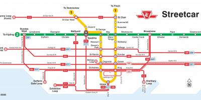 Kaart van Toronto tram