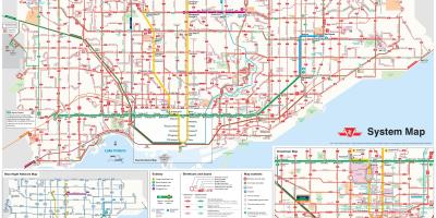 Kaart van TTC bus routes
