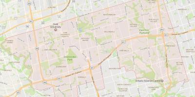 Kaart van Uptown Toronto buurt van Toronto