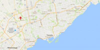 Kaart van West-Humber-Clairville district van Toronto