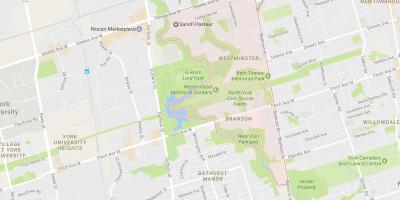 Kaart van Westminster–Branson buurt van Toronto