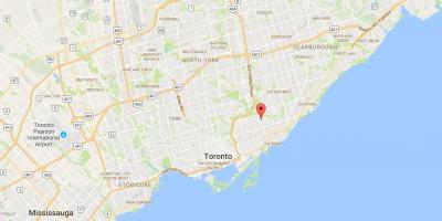 Kaart van Woodbine Heightsdistrict Toronto