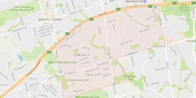 Kaart van York Mills buurt van Toronto