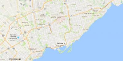 Kaart van York Mills district van Toronto