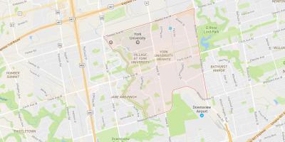 Kaart van York University Heights buurt van Toronto